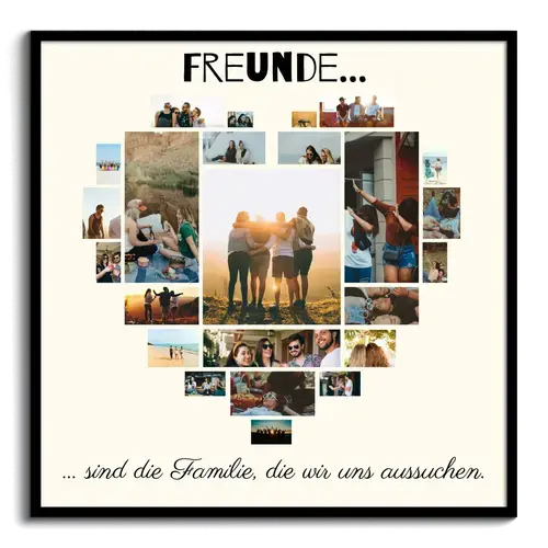 Foto Collage Bilder angeordnet als Herz Freundschaft