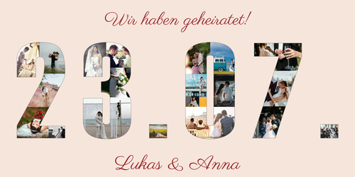 Fotocollage „Hochzeitsdatum“ – personalisiertes Geschenk zur Hochzeit