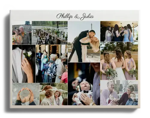 Fotocollage als Geschenk oder Erinnerung aus Hochzeitsfotos