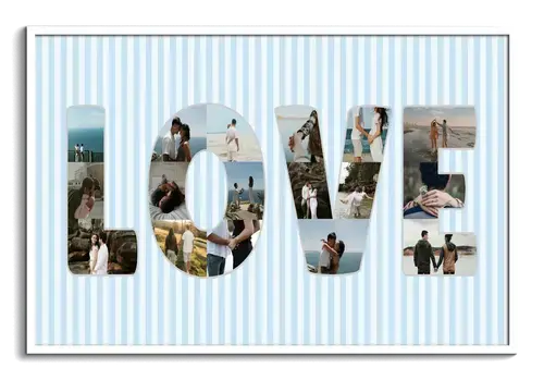 Schriftzug LOVE als Fotocollage