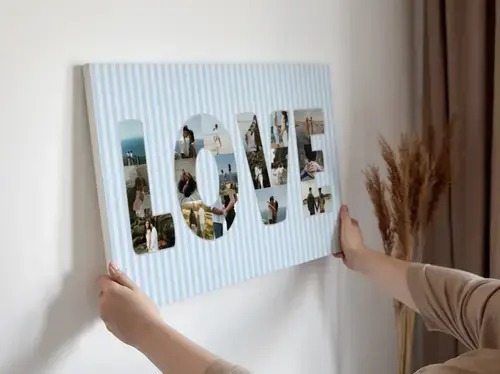 Fotocollage Hochzeit "LOVE" personalisiert