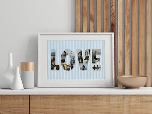 Fotocollage Hochzeit "LOVE" personalisiert