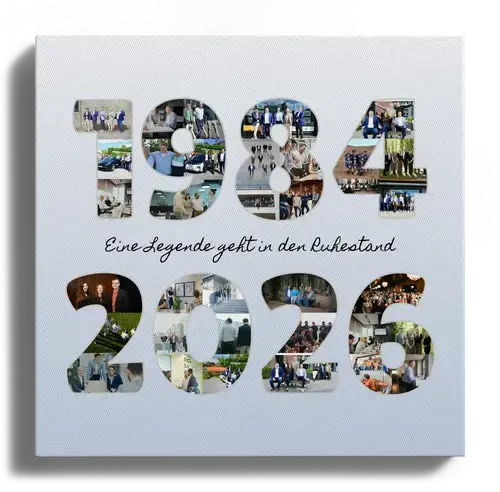 Geschenk zur Verabschiedung eines Kollegen Fotocollage mit Jahreszahlen