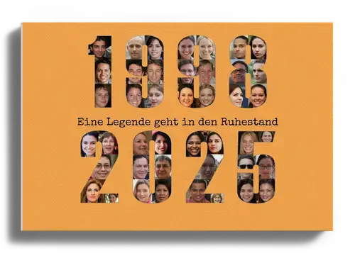 Geschenk zur Verabschiedung eines Kollegen Fotocollage mit Jahreszahlen