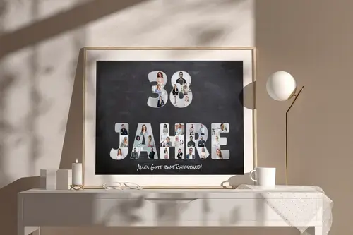 Fotoposter Ruhestand Zahl 38 Jahre Collage