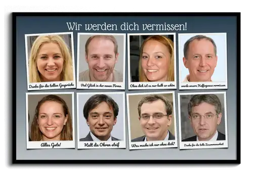 Fotocollage zum Abschied - mit Polaroids und persönlichem Gruß