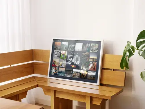 Zahlencollage 50 – Name & Gruß, 20–80 Fotos