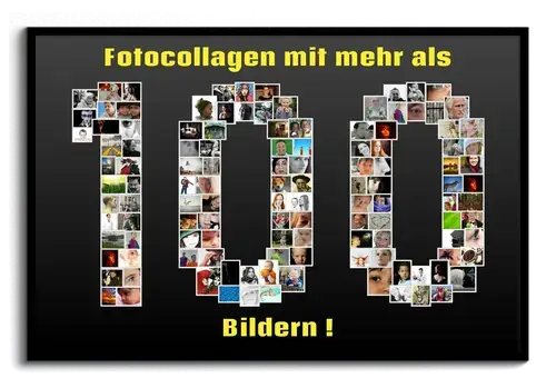 Fotocollage als Zahl erstellen - Viele Bilder, gedruckt als Poster, Leinwand, Acryl oder Dibond
