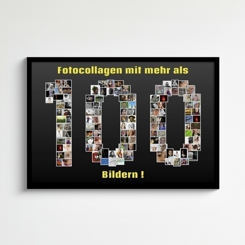 Fotocollage als Zahl erstellen - Viele Bilder, gedruckt als Poster, Leinwand, Acryl oder Dibond