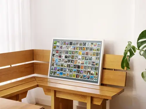 Polaroid-Fotocollage mit über 100 Bildern im Raster