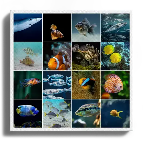 Unterwasserwelt Tierfotografie Collage Druck
