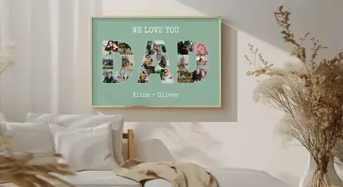 Fotocollage DAD mit personalisierbaren Namen
