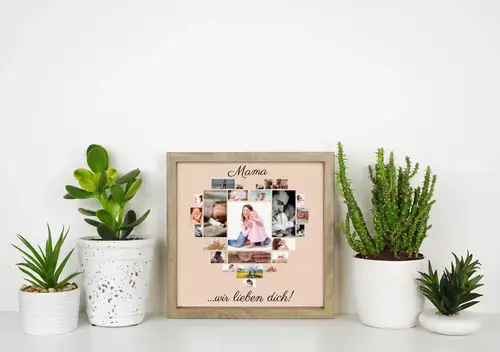 Fotocollage Herz "Mama wir lieben dich"