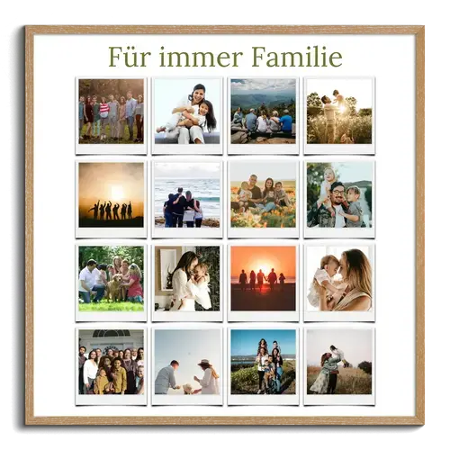 Familien-Fotocollage Polaroid-Stil, beschriftbar