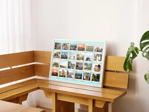 Familien-Fotocollage Polaroid-Stil, beschriftbar