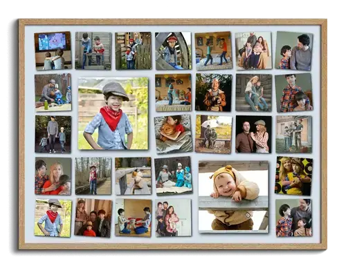 Collage mit hervorgehobenen Fotos aus dem Familienalbum