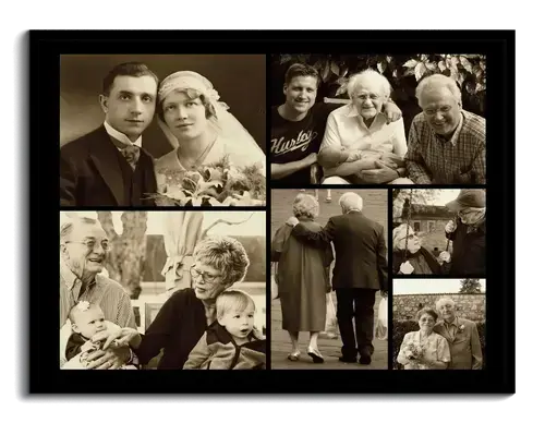 Sepia Effekt bei Fotocollage mit alten Familienbildern