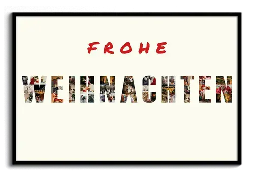 Weihnachts-Fotocollage als Fotogeschenk mit Text