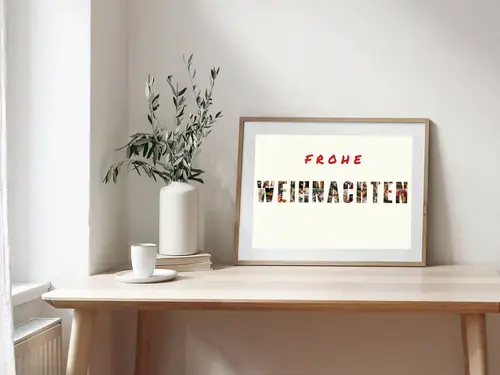 Weihnachts-Fotocollage als Fotogeschenk mit Text
