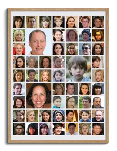 Portraitbilder als Fotocollage angeordnet