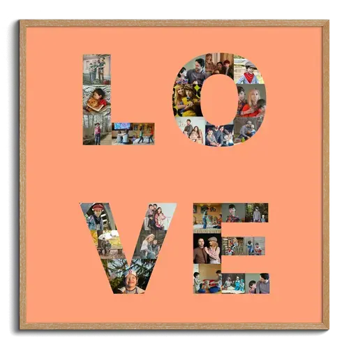 Fotocollage „LOVE“ – quadratische Collage als Buchstaben