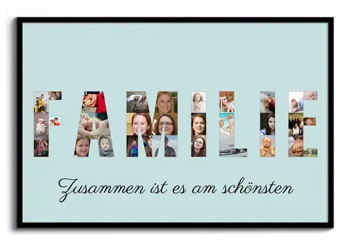 Erstelle deine personalisierte "FAMILIE"-Fotocollage als das perfekte Geschenk!
