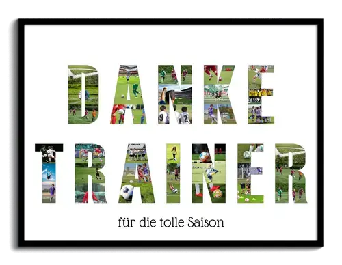Foto-Collage "Danke Trainer" als personalisiertes Geschenk online erstellen