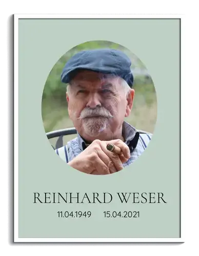 Portrait Foto für Beerdigung im Oval