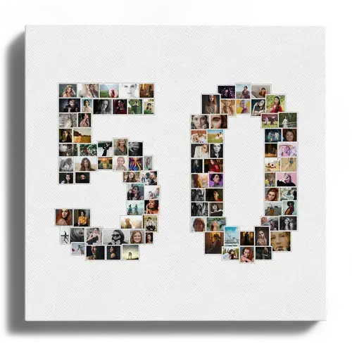 Fotocollage Runder Geburtstag Zahl 50