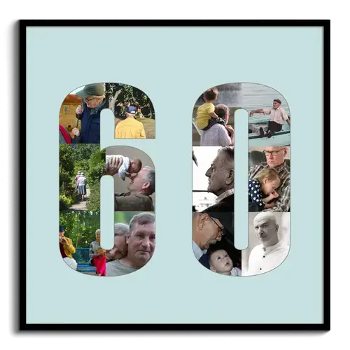 Fotocollage Zahl 60 - Verschenken und Feiern