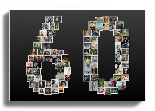 Fotocollage Zahl 60 - Verschenken und Feiern