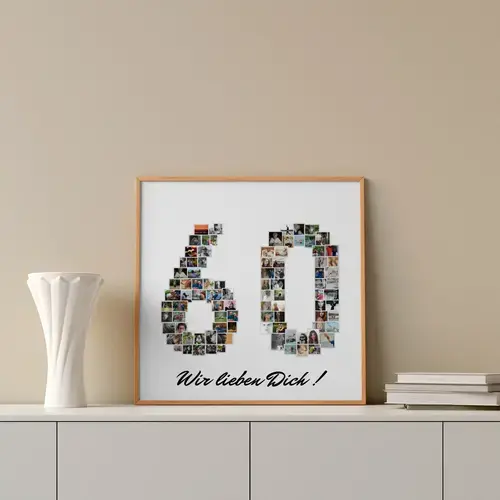 Fotocollage Zahl 60 - Verschenken und Feiern