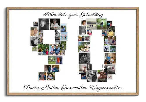 Fotocollage Zahl 90 - Individuell anpassbar