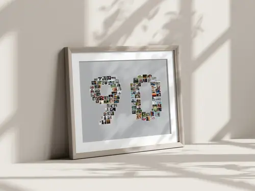 Fotocollage Zahl 90 - Individuell anpassbar