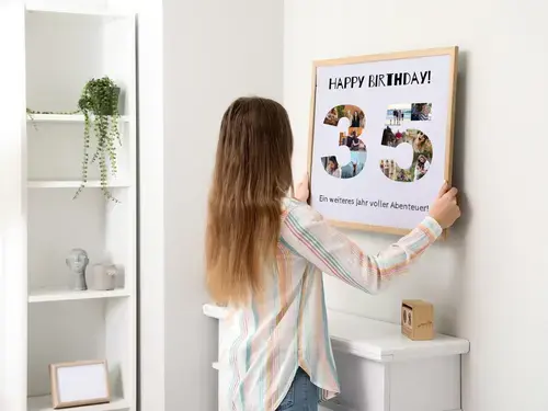 Zahlencollage 35 mit Fotos - Happy Birthday Design