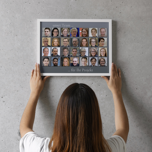 Fotocollage im klassischen Raster als Poster - Querformat 50x70cm