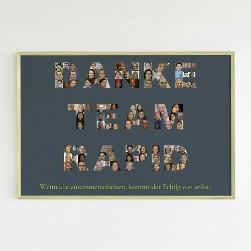 Personalisierte Fotocollage „Danke“ als Buchstaben (60x80cm)