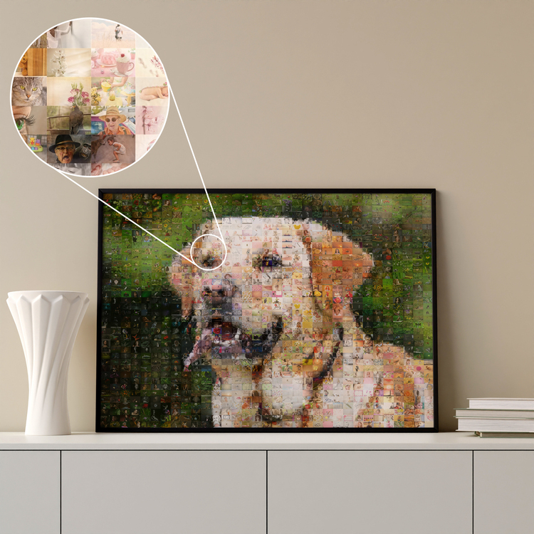 Individuelles Fotomosaik Hundeportrait