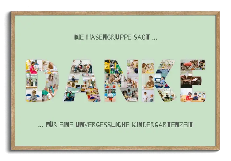Wir sagen DANKE als Fotocollage mit Text