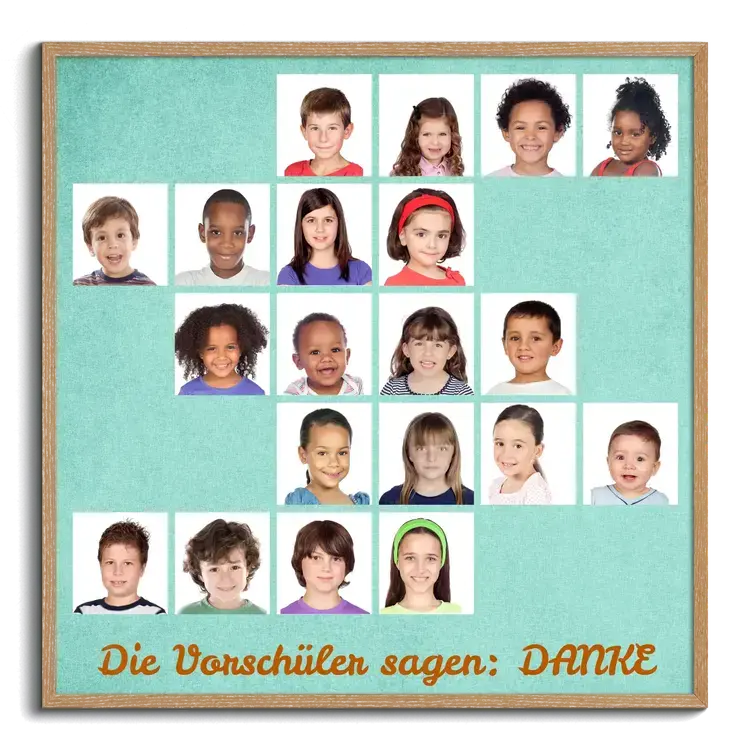 Abschiedsgeschenk Kindergarten Schule als kreative Fotocollage