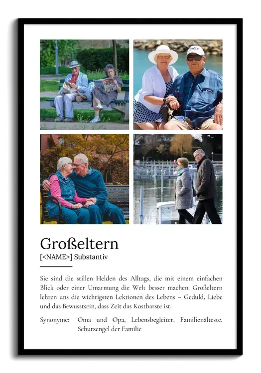 Definitions-Poster Großeltern - Foto & Text personalisierbar