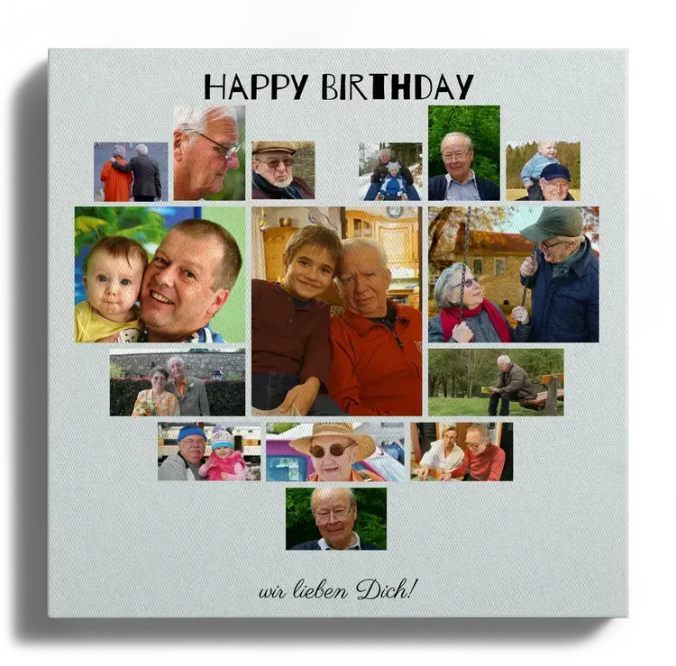 Herz Collage mit Fotos als Geburtstagsgeschenk