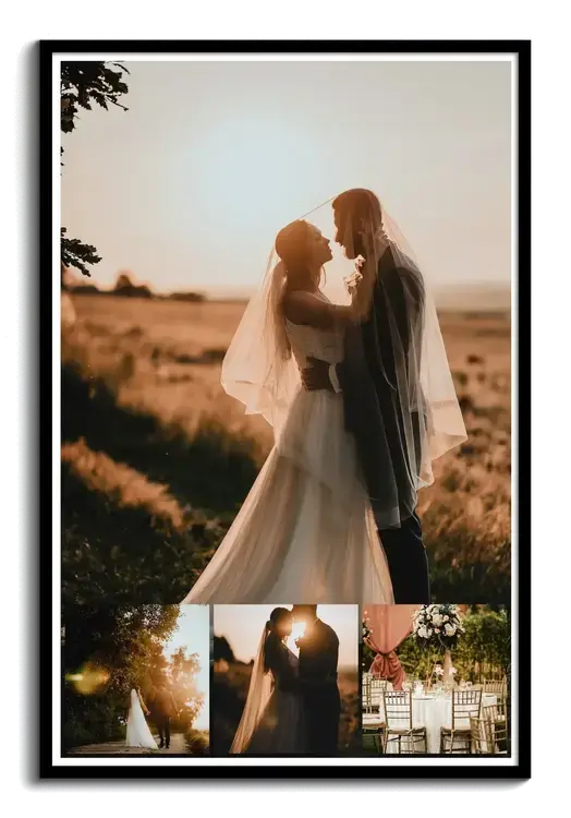 Personalisierte Hochzeitscollage als Wandbild