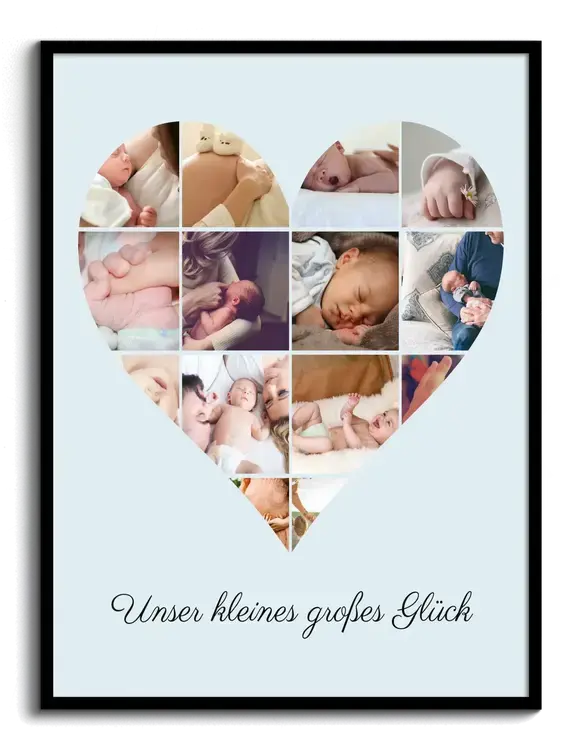 Herzcollage "Unser kleines großes Glück"