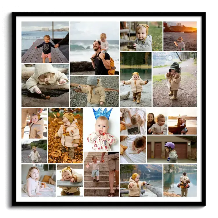 Collage von Kinder oder Baby Fotos aus dem Familienalbum