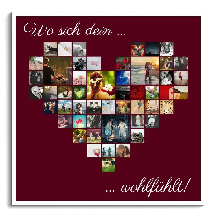 Fotocollage erstellen als Herz mit vielen Bildern