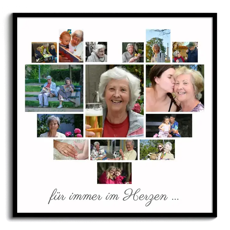 Fotocollage als Herz zur Erinnerung