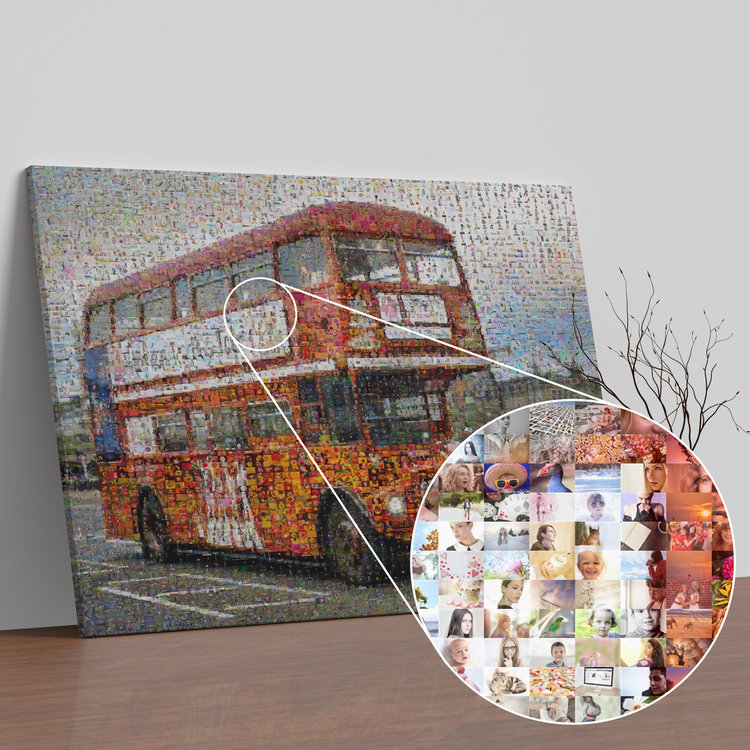 Fotomosaik Londoner Doppeldeckerbus-Erinnerungen