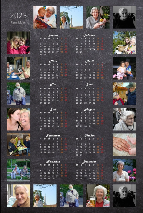 Jahres Kalender 2023 fuers Buero mit Fotos der Kollegen