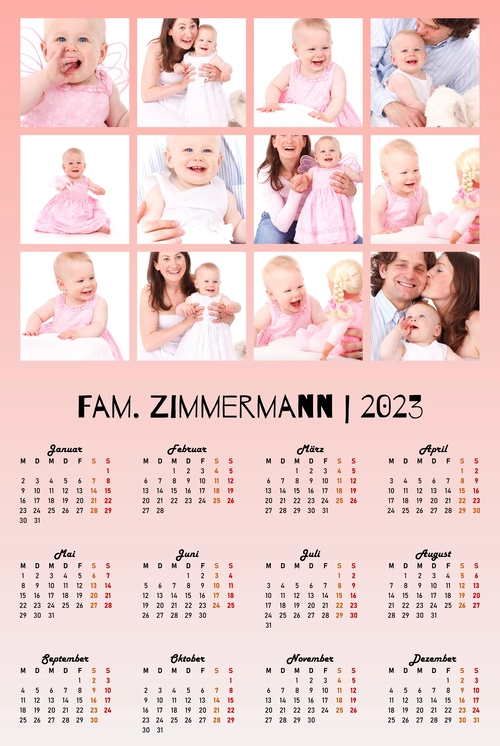 Kalender 2023 als Poster mit eigenen Fotos